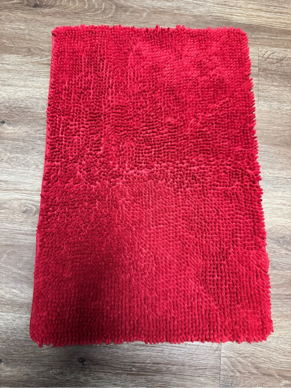 Gorilla Grip Red Chenille Bath Rug - Soft Non-Slip Bath Mat (30x20)